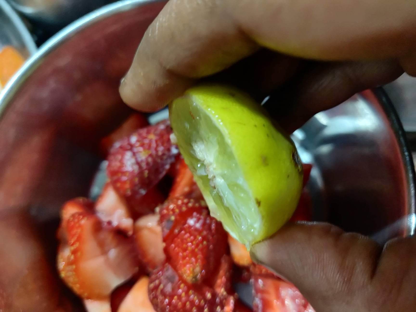 Strawberry juice - add lime juice